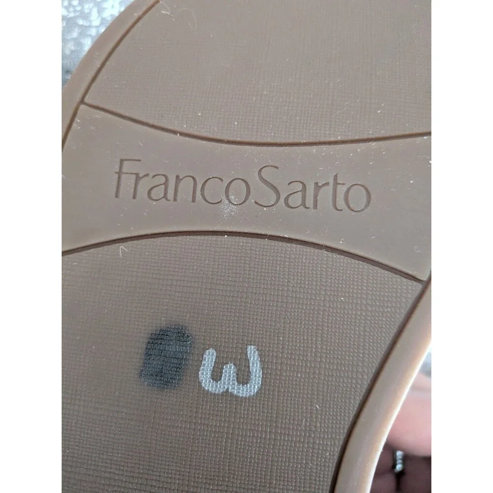 Franco Sarto Sandal Women's 7 M "Ozio" Black Faux Leather Platform Cork Coastal - Picture 8 of 10